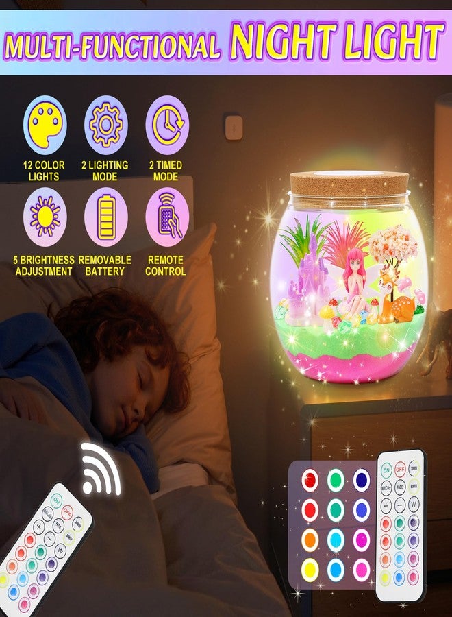 مجموعة هانستار لحديقة الجنيات المضيئة للأطفال - مصباح ليلي LED، هدية عيد ميلاد للبنات من عمر 4 إلى 12 سنة - ألعاب إبداعية للبنات - مجموعة أدوات فنية وحرفية يدوية للأطفال - Image 5